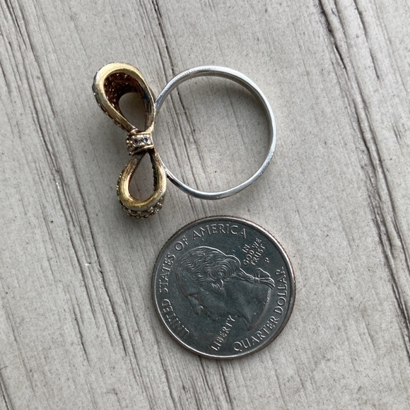 Sterling bow sparkle ring - Picture 11 of 11